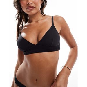 ASOS Pieces cotton  triangle bra in black Us 16